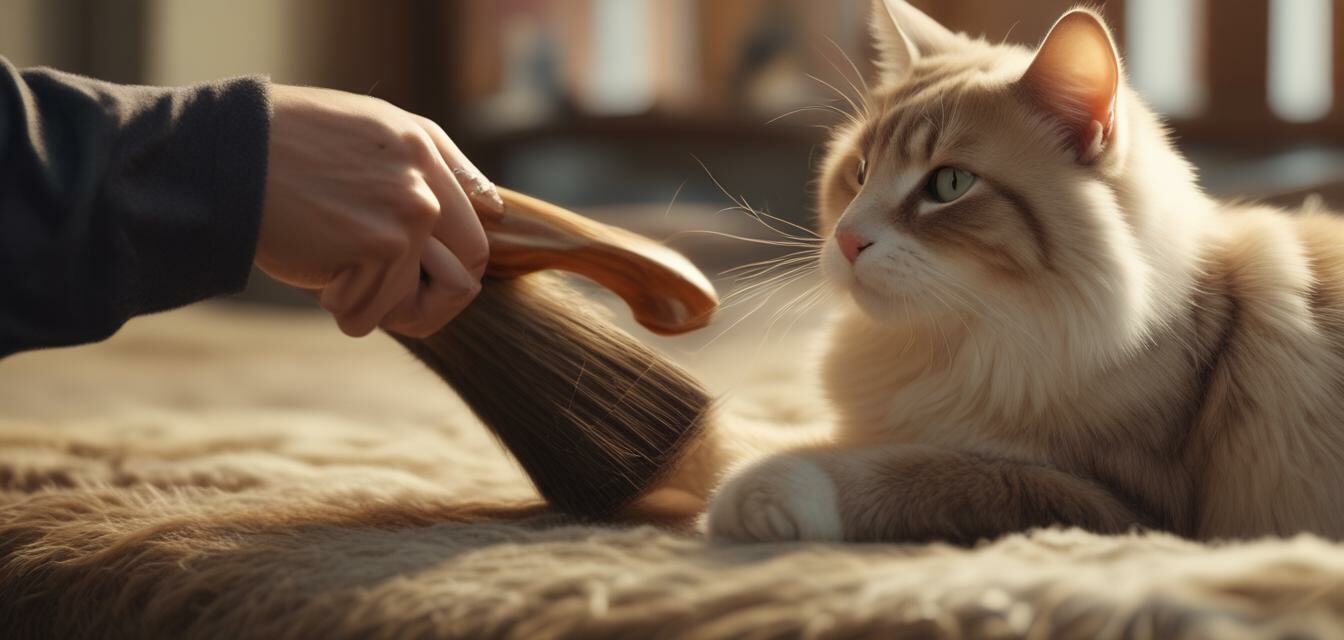 Cat Brushing Image